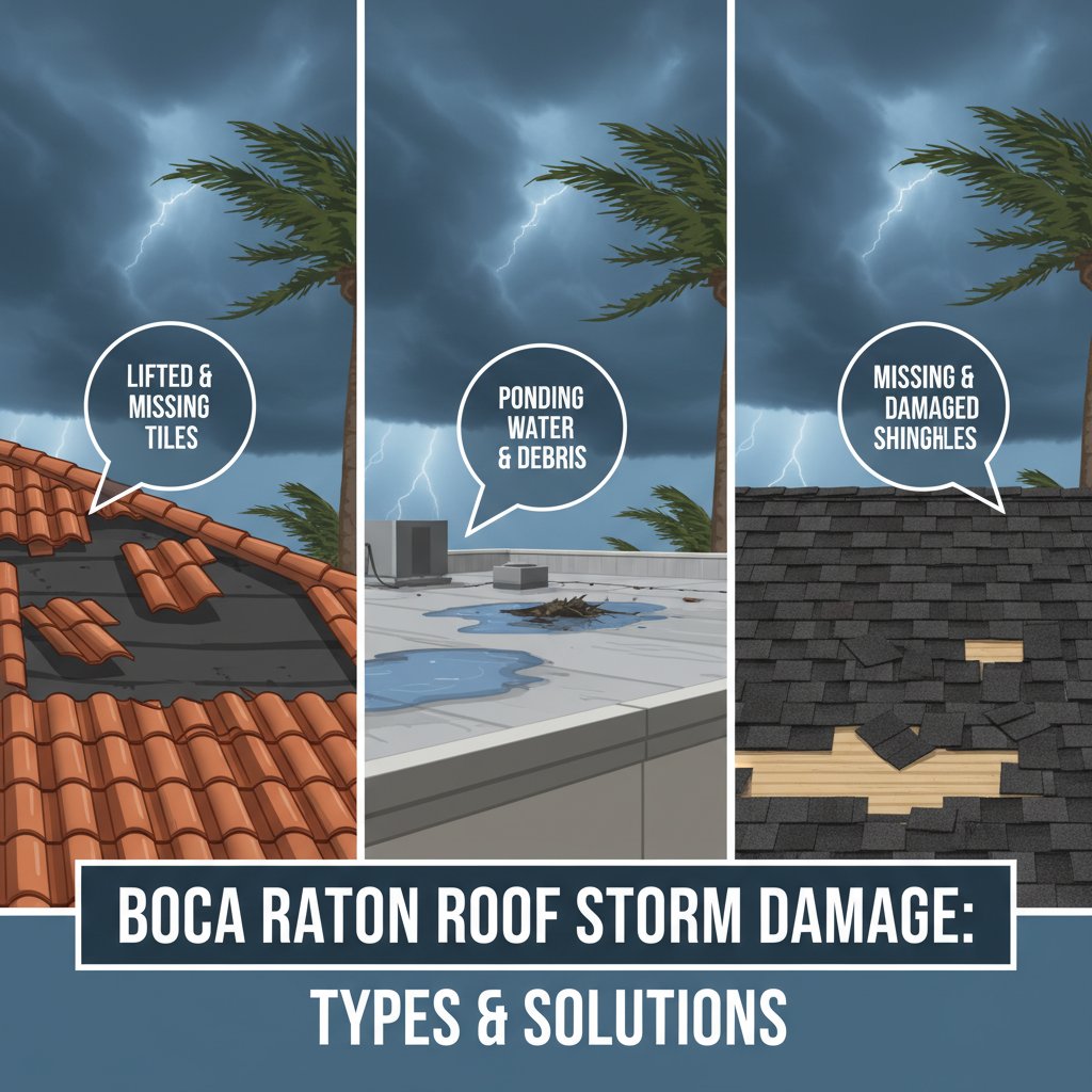 The Types of Storm Damage Common to Boca Raton Roofs