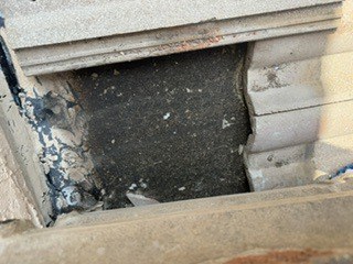 A representative roof tile removed to inspect the underlayment at Barletta Winds Point, Delray Beach