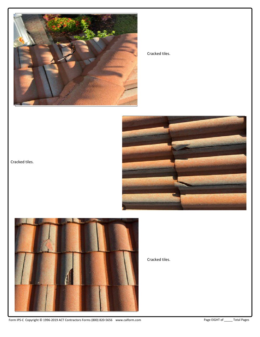 Redacted Canoe Shore Way inspection sheet documenting cracked tiles, Delray Beach