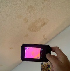Thermal moisture detection identifying active moisture on the ceiling at Canoe Shore Way, Delray Beach