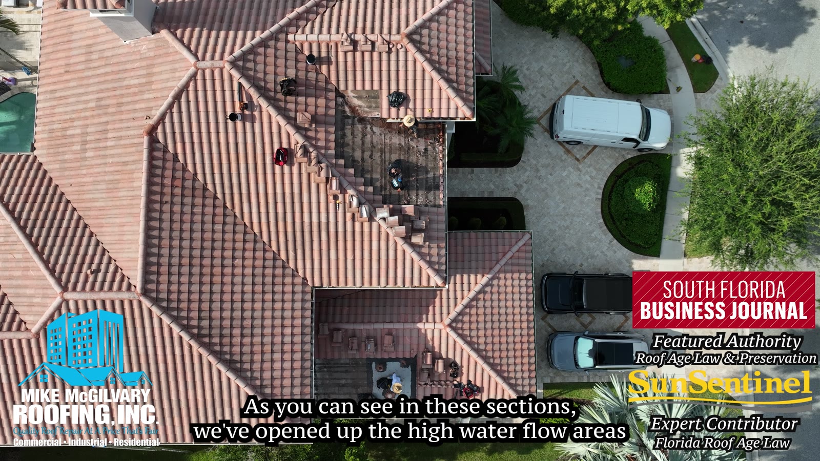 Mike McGilvary Roofing evaluating a South Florida tile roof for condition and remaining useful life