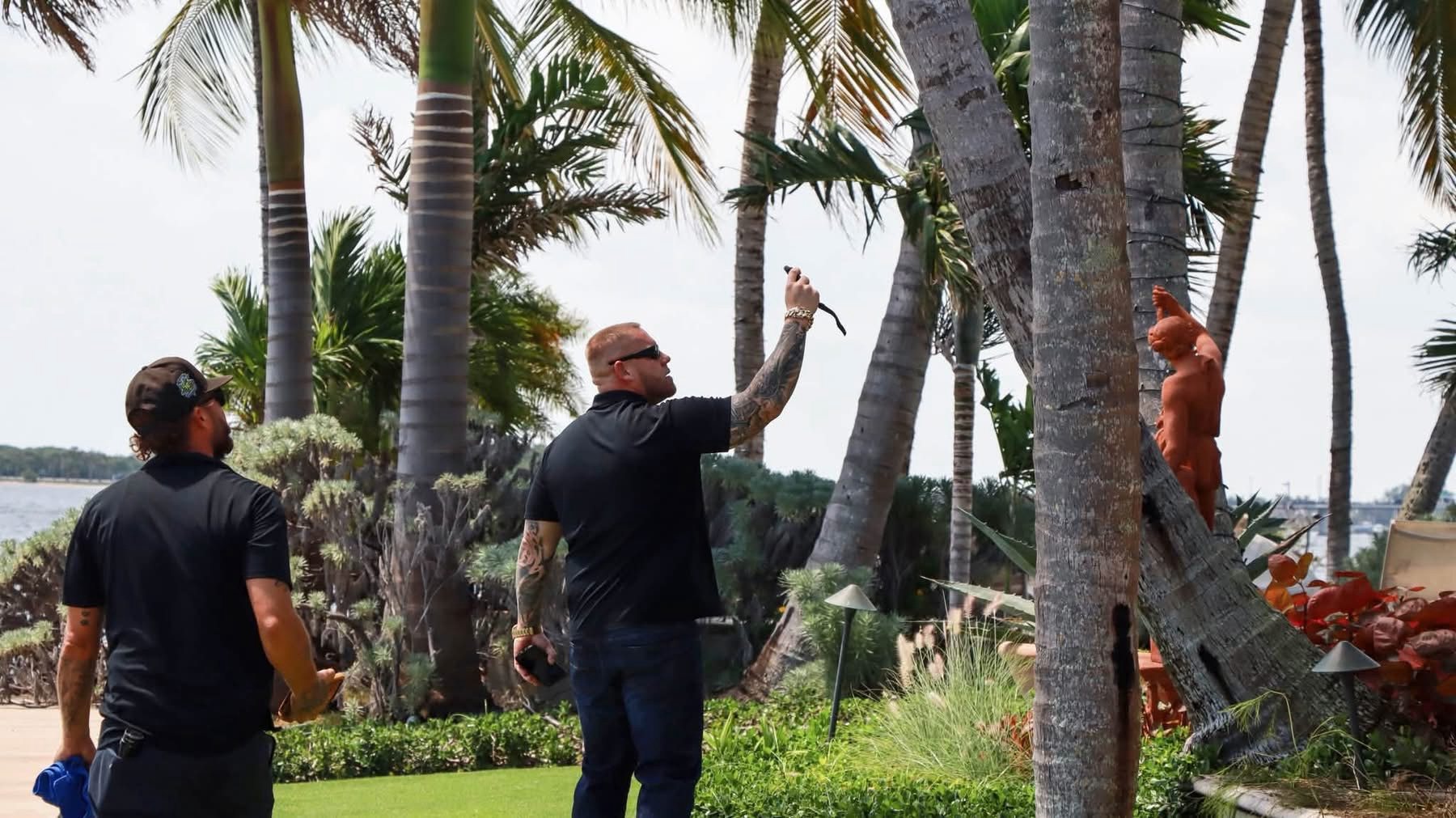 Licensed Florida roofing contractor Mike McGilvary inspecting a waterfront tile roof in Palm Beach County.