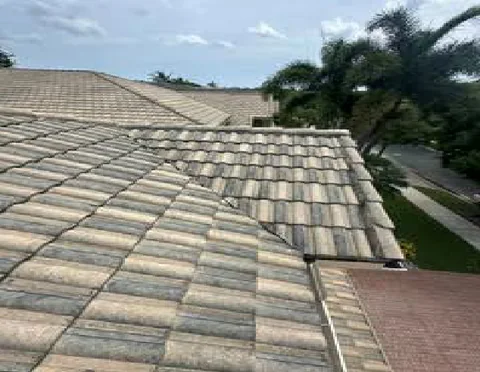 Failing upper roof valley on a Delray Beach 33445 tile roof