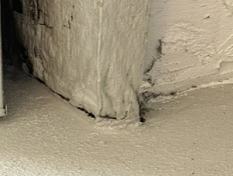 Fascia rotted by water from the failing roof section above, Delray Beach 33446