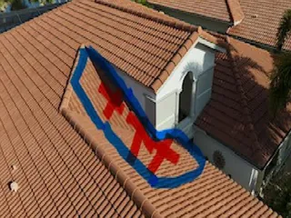 Failing section outlined in blue, Delray Beach 33446