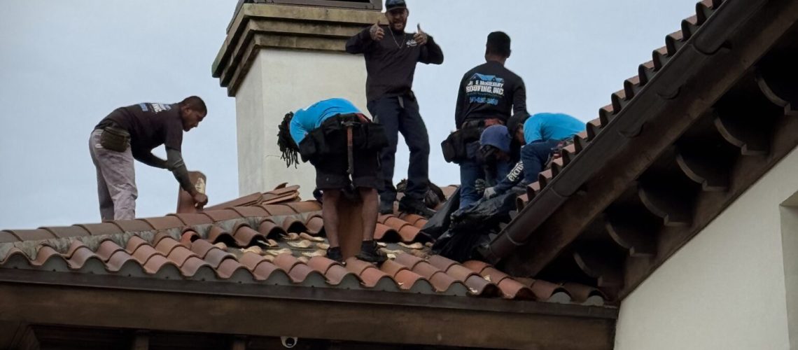 The Mike McGilvary Roofing crew on a Palm Beach County tile roof estate project